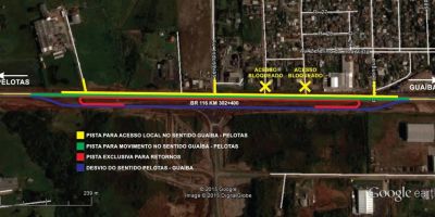 Desvio em Guaíba começa a operar nesta quarta para obra de viaduto na BR-116