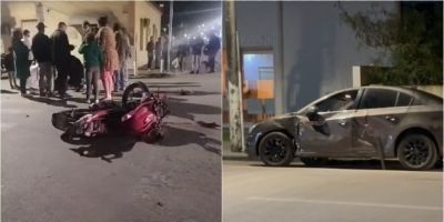 VÍDEO: motociclista fica gravemente ferido após colidir contra carro em Camaquã