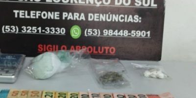 Jovem de 18 anos é preso por tráfico de drogas em São Lourenço do Sul