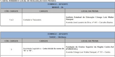 Fundatec divulga data, hora e local do Concurso Público da Câmara e da Prefeitura de Camaquã/RS