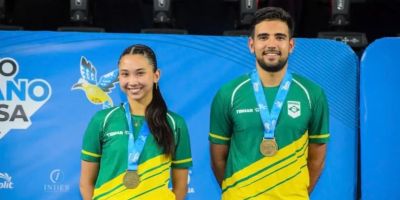 Giulia Takahashi e Guilheme Teodoro são ouro no Pan-Americano de tênis de mesa