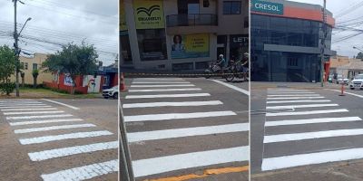 Divisão de Trânsito realiza pinturas para revitalizar sinalizações em vias de Camaquã