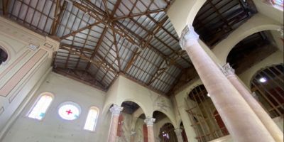 Sedac entrega restauração da cobertura da Paróquia do Sagrado Coração de Jesus, em Pelotas