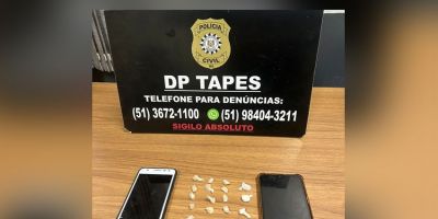 Jovem de 21 anos é preso por tráfico de drogas em Tapes