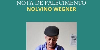 OBITUÁRIO: Nota de Falecimento de Nolvino Wegner, de 63 anos