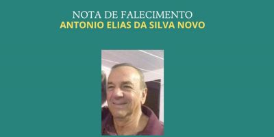 OBITUÁRIO: Nota de Falecimento de Antônio Elias da Silva Novo, de 75 anos