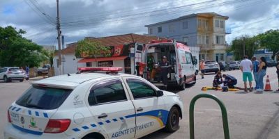 Motociclista fica ferido após acidente no centro de Camaquã