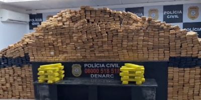 PC e PRF apreendem mais de uma tonelada de maconha no RS