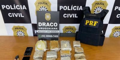 PC e PRF prendem quatro homens em flagrante e apreendem mais de 9 kg de drogas no RS