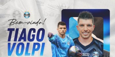 Grêmio anuncia a contratação do goleiro Tiago Volpi, de 34 anos