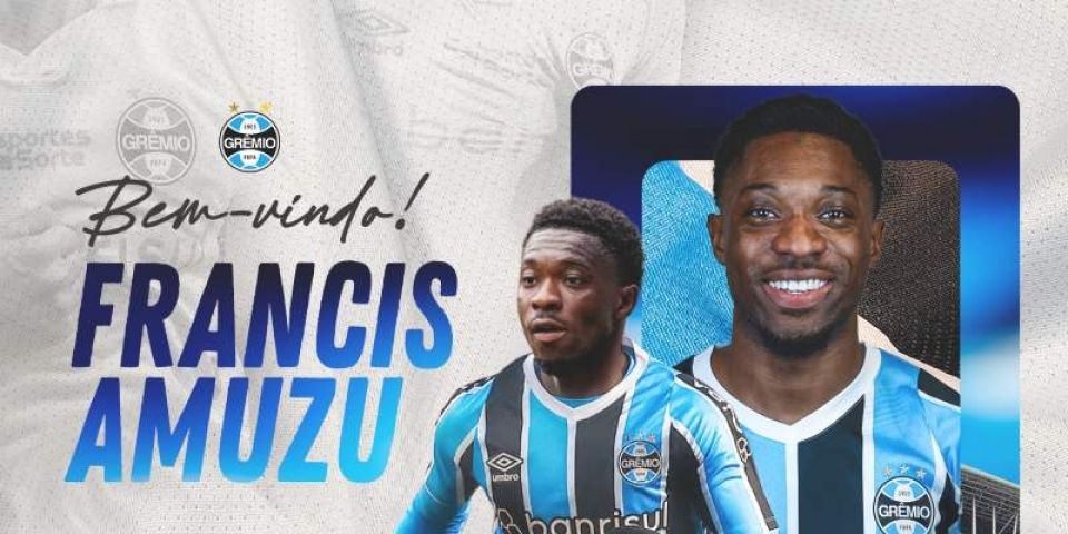 Grêmio anuncia a contratação do atacante Amuzu, de 25 anos 