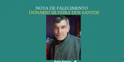 OBITUÁRIO: Nota de Falecimento de Donário Silveira dos Santos, de 70 anos