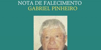 OBITUÁRIO: Nota de Falecimento de Gabriel Pinheiro, de 80 anos