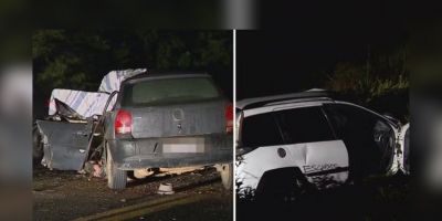 Colisão frontal entre carros causa morte de duas pessoas na RS-040 em Viamão