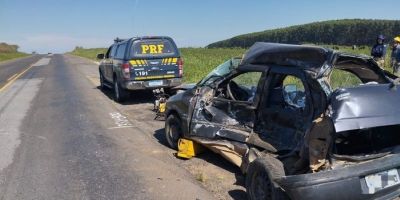 Três pessoas morrem em grave colisão entre carro e caminhão na Região Central do RS