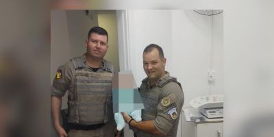 Policiais militares salvam bebê de 14 dias engasgado em Tapes