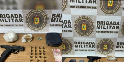 Dois homens são presos e armas e drogas são apreendidas em Dom Feliciano e Tapes