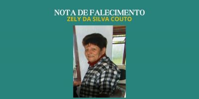 OBITUÁRIO: Nota de Falecimento de Zely da Silva Couto, de 86 anos