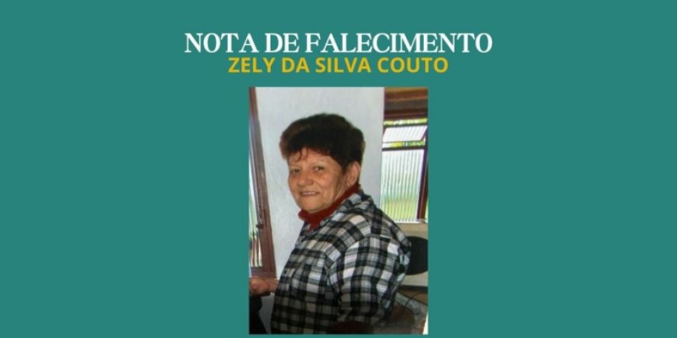 OBITUÁRIO: Nota de Falecimento de Zely da Silva Couto, de 86 anos
