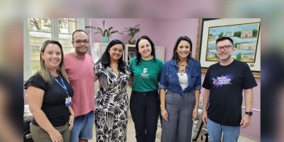 Secretária da Educação de Camaquã recebe diretor-geral do IFSul para alinhar parceria no Programa Partiu IF