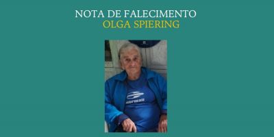 OBITUÁRIO: Nota de Falecimento de Olga Spiering, de 85 anos