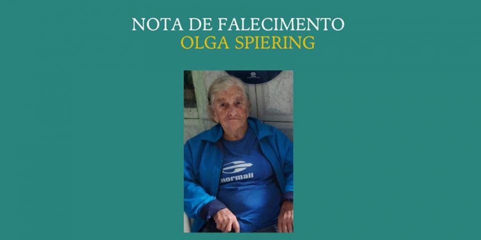 OBITUÁRIO: Nota de Falecimento de Olga Spiering, de 85 anos