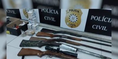 Espingardas e carabina são apreendidas em investigação sobre caso de violência doméstica em São Lourenço do Sul