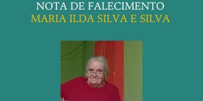 OBITUÁRIO: Nota de Falecimento de Maria Ilda Silva e Silva, de 80 anos 