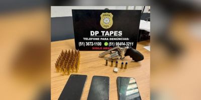 Três homens são presos e arma e munições são apreendidas em Tapes