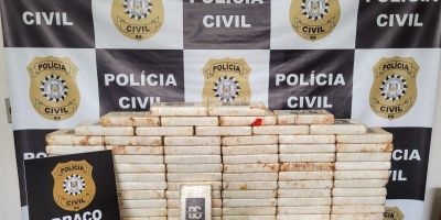 Mais de 80 kg de cocaína são apreendidos pela Polícia Civil em Ijuí