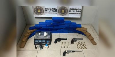 Brigada Militar apreende mais de 28 kg de drogas em Tapes