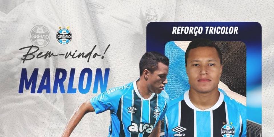 Grêmio anuncia a contratação do lateral-esquerdo Marlon, ex-Cruzeiro