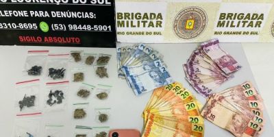 Homem e mulher são presos em flagrante com cocaína, maconha e crack em São Lourenço do Sul