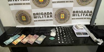 Acusado de tráfico é preso com crack, cocaína e maconha em Camaquã