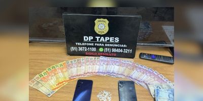 Mulher é presa e jovem é apreendido por tráfico de drogas em Tapes