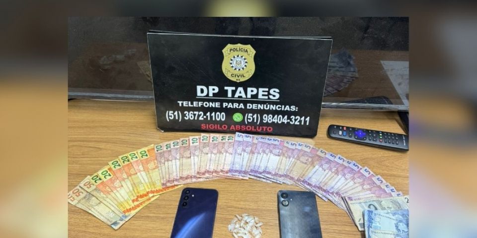 Mulher é presa e jovem é apreendido por tráfico de drogas em Tapes