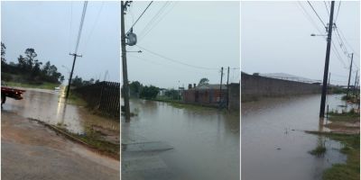 Forte chuva causa alagamentos em ruas de Camaquã