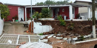 Chuvarada que atinge o RS causa estragos em Encruzilhada do Sul
