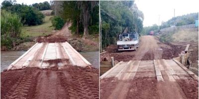 Prefeitura de Camaquã recupera mais duas pontes danificadas pelas fortes chuvas no interior