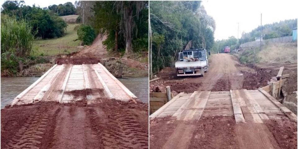 Prefeitura de Camaquã recupera mais duas pontes danificadas pelas fortes chuvas no interior
