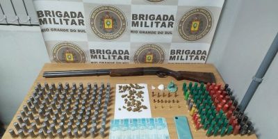 Homem é preso com espingarda e drogas em Tapes