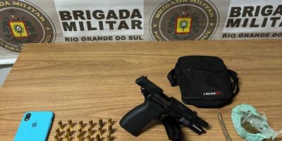 Jovem é preso com arma, munições e droga em Camaquã