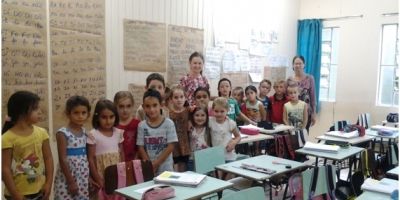 Dom Feliciano - visita à escola Padre Constantino