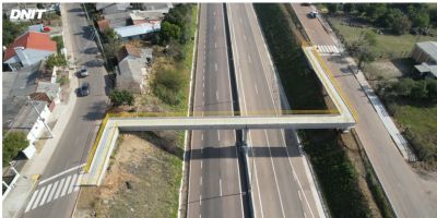 Obras de duplicação da BR-290/RS, em Pantano Grande, avançam e Dnit entrega passarela de pedestres