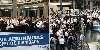 Greve de aeronautas e aeroviários pode atrasar voos previstos para hoje