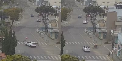 VÍDEO: colisão entre moto e carro deixa motociclista ferido no centro de Camaquã
