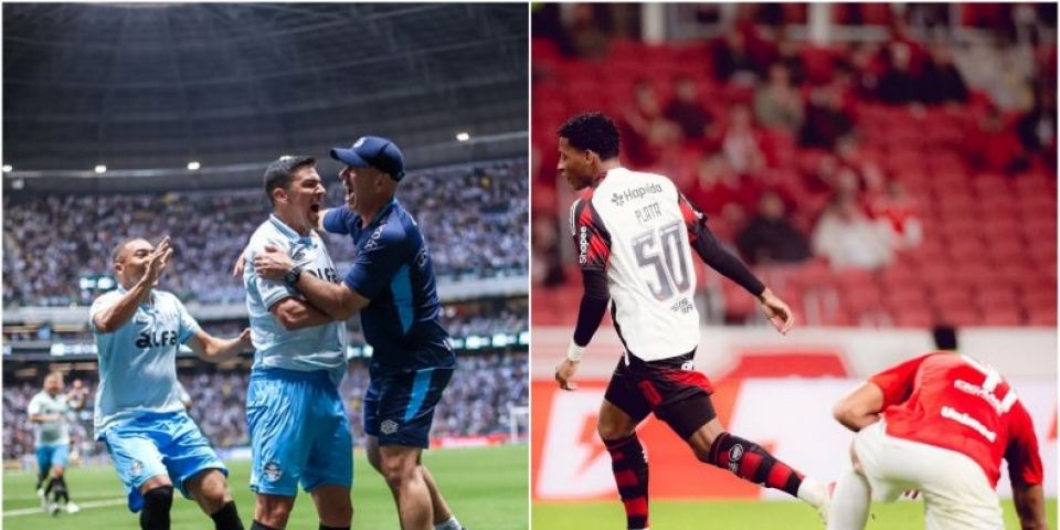 Grêmio vence o Atlético-MG fora de casa e Inter perde para o Flamengo em casa pelo Brasileirão