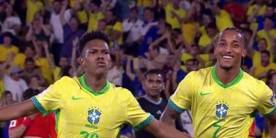 Estevão, Paquetá e Bruno Guimarães marcam e Brasil vence o Chile no Maracanã