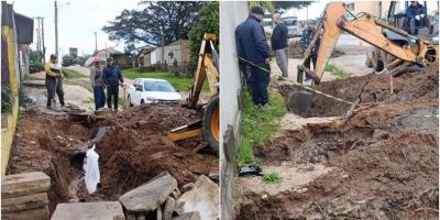 Secretaria de Infraestrutura realiza serviços de limpeza e manutenção na rede pluvial em Camaquã
