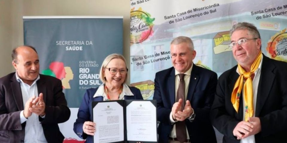 Governo do RS assina convênio que destina R$ 1,15 milhão à Santa Casa de São Lourenço do Sul